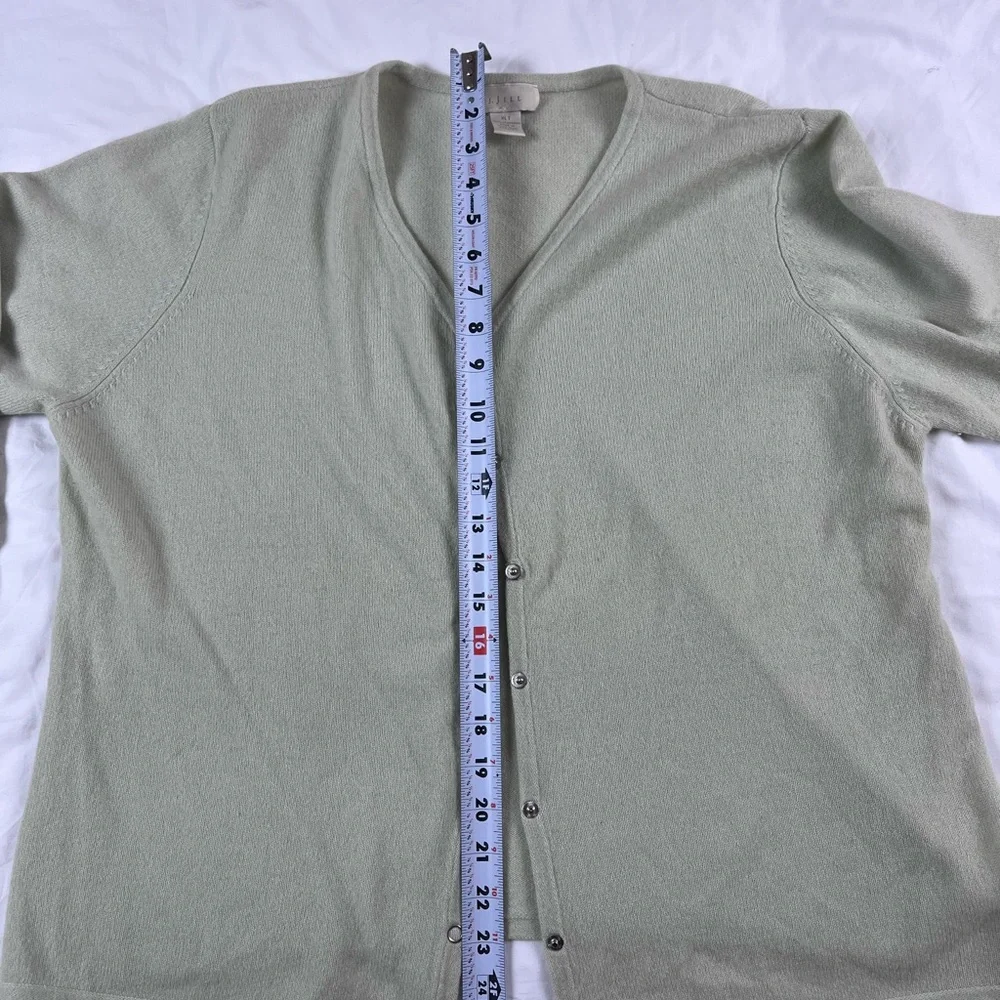 J. Jill 100% Cashmere long sleeve cardigan light green XL Tall - Picture 5 of 9